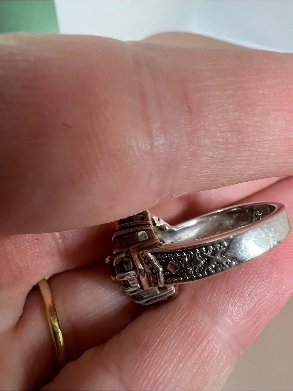Red Garnet Cluster Sterling Silver Ring